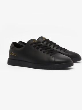 Lacoste Leather Black Low-Top Leather Sneakers New with Box